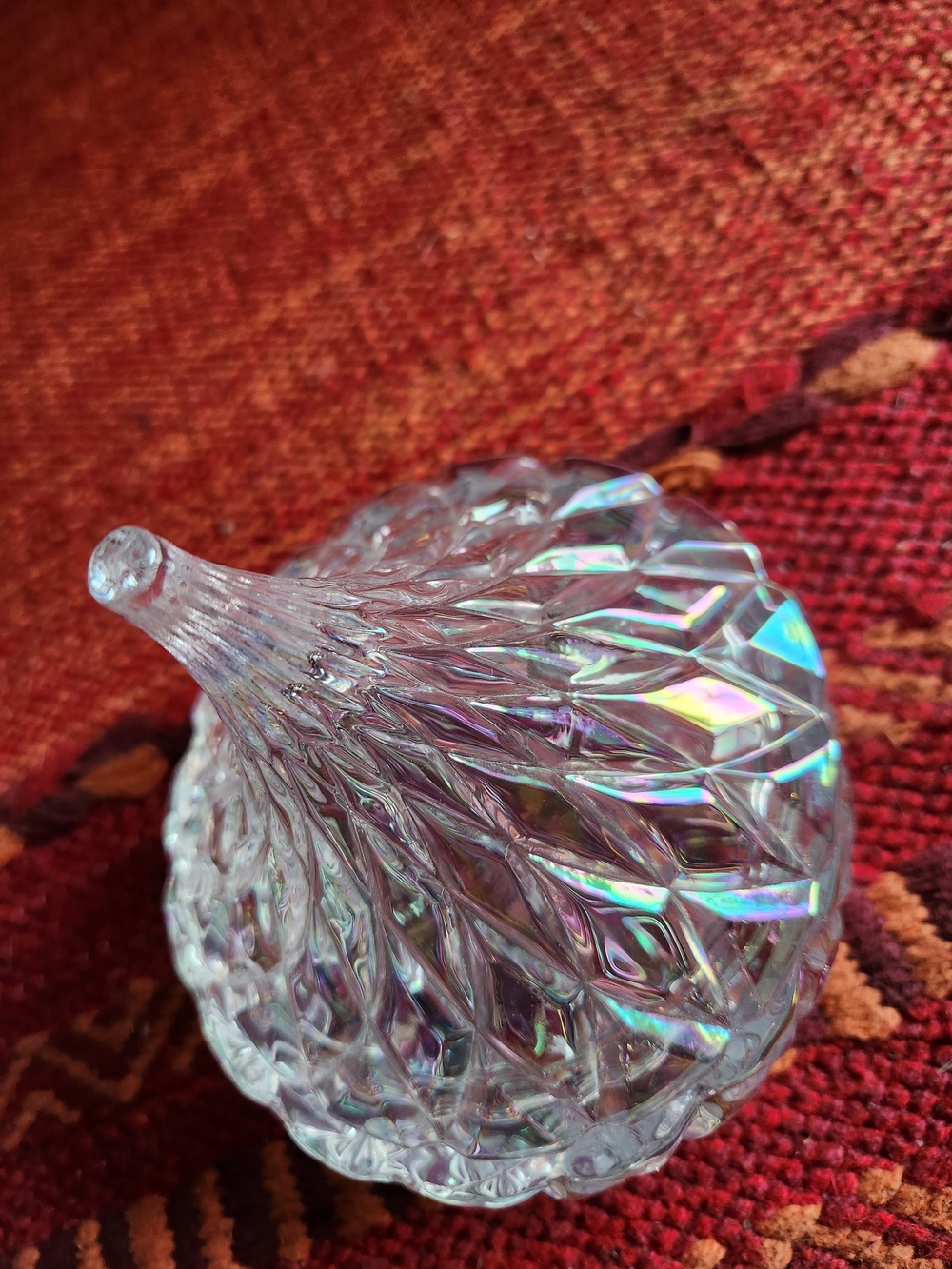 Set of 3  Dishes Crystal - Clear & Red - Picture 11 of 16